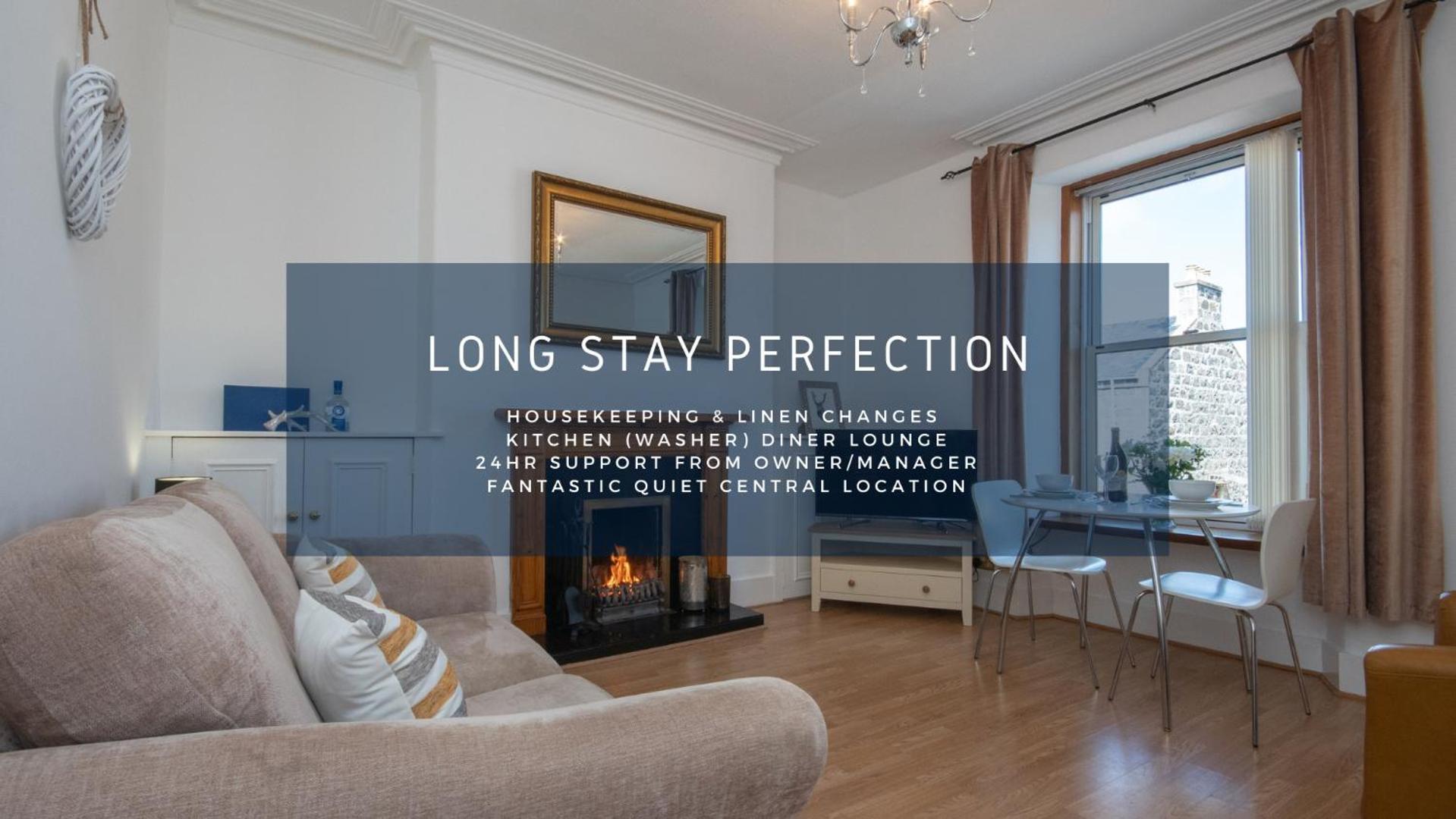 Dwellcome Home Ltd 1 Bed Apt, Half Mile To Union Street Yet Quiet, Free Parking, Fast Wifi, Ideal For Long Term Contractor, Etc Stays, Fully Equipped Kitchen, Regular Housekeeping Option - See Our Site For Assurance Абърдийн Екстериор снимка